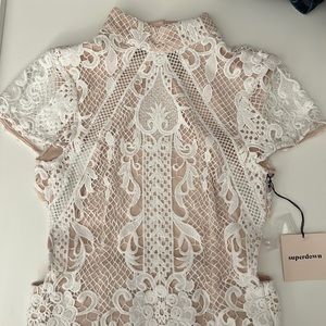 Superdown Brianna Open Back Dress in White